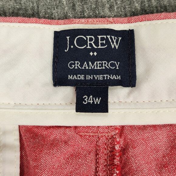 J Crew Gramercy Shorts sz 34 Men Crosshatch Pink Red 8" Preppy Chino Bermudas - Picture 3 of 10